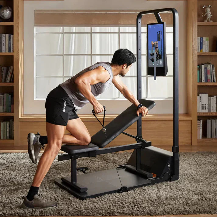 PowerTower 200 – All-in-One Cable Trainer + Squat Rack, Full-Body Home Gym