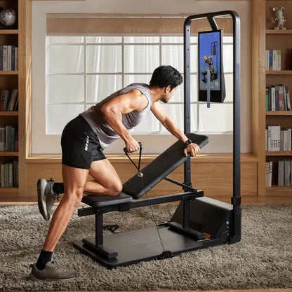 PowerTower 200 – All-in-One Cable Trainer + Squat Rack, Full-Body Home Gym